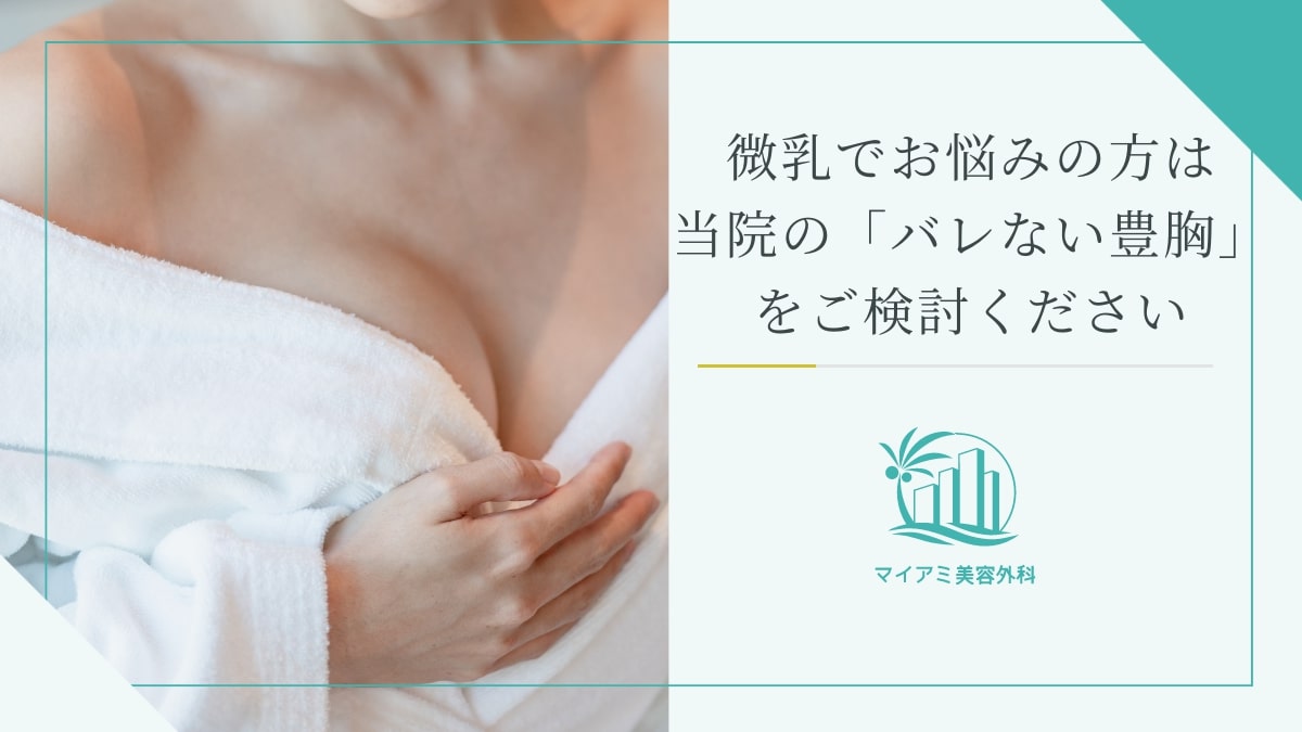 微乳でお悩みの方は当院の「バレない豊胸」をご検討ください